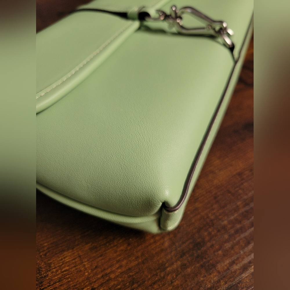 Coach Hamptons Small Leather Shoulder Bag.  Color: Pale Pistachio - Picture 10 of 16